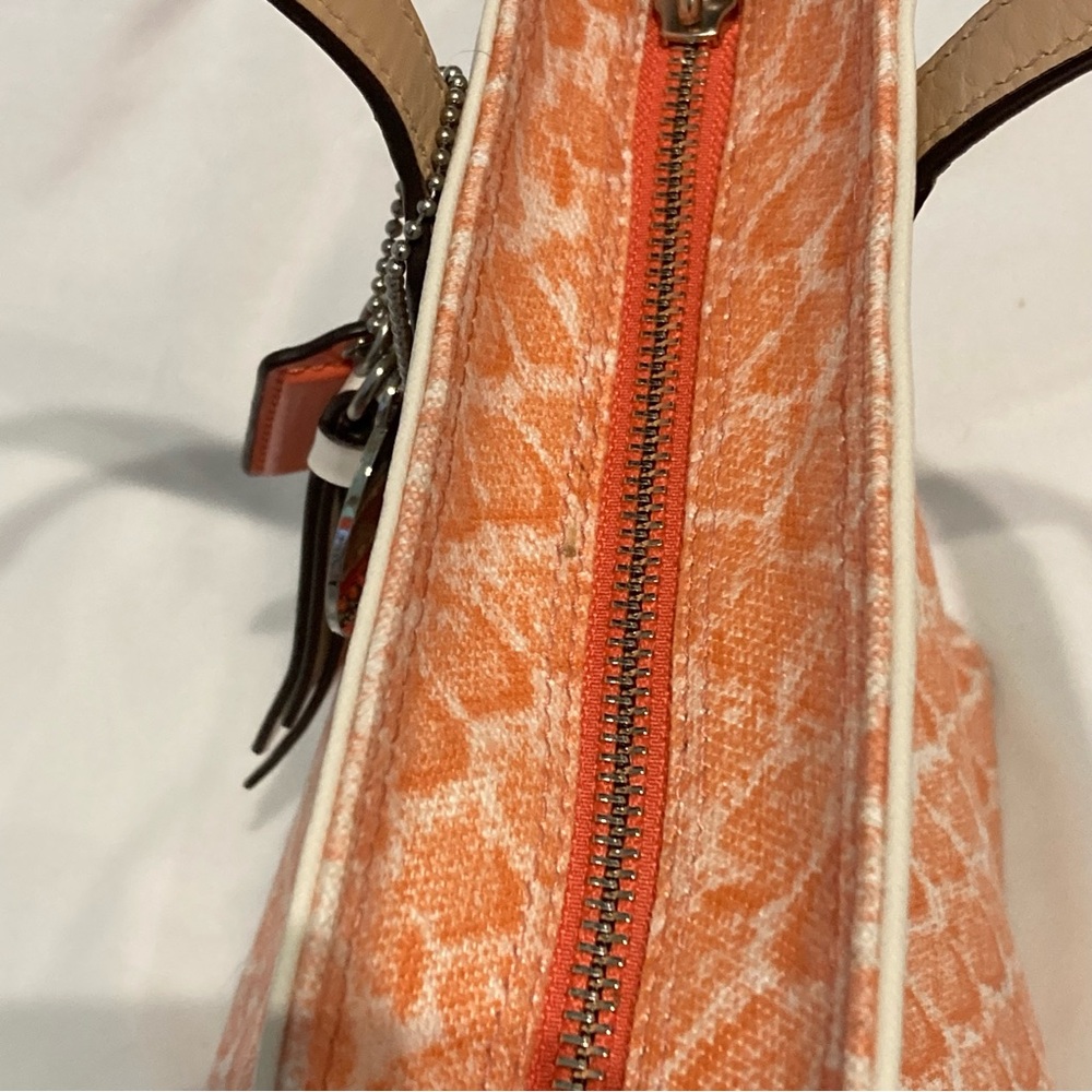 Coach Resort Tote Bag Canvas Pink Snake Print Cream Leather y2k F27783 - Picture 15 of 15